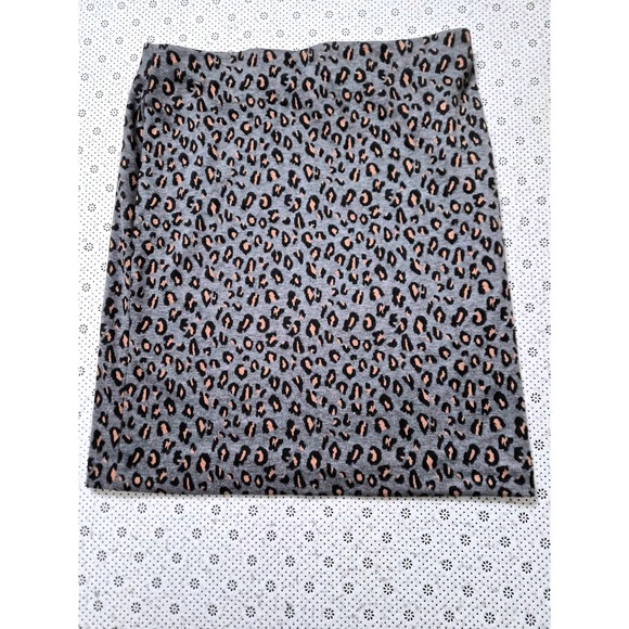 Nine West Dresses & Skirts - Nine West Womens Leopard Print Pencil Skirt Gray Black Tan Size Large